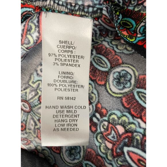 London Times sleeveless bright multi color sheath dress women's size 10 - Picture 5 of 5